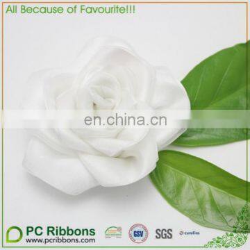 White Satin Ribbon Rose Flower photo-3