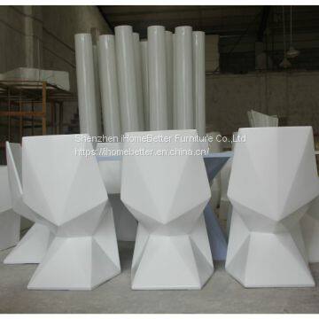 Fiberglass Diamond-shaped Back-rest Chair Dinning Chair photo-5