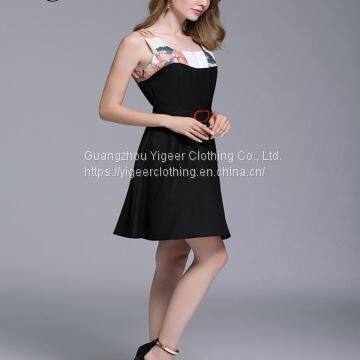 Black Sleeveless Midi Dress With Waist Band photo-5