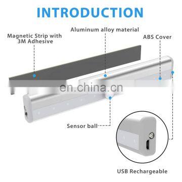 Rechargeable 10LED Cabinet Lights Kitchen PIR Body Motion Sensor Night Light Under Cabinet LED Closet Light photo-4