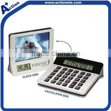 12 digital calculator and calendar clock