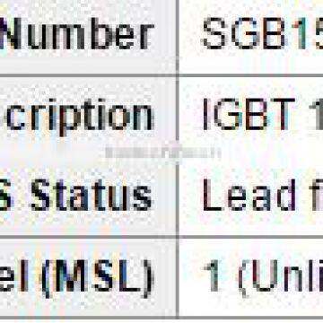 NPT IGBTs - Single SGB15N120 IGBT 1200V 30A 198W TO263-3 photo-2