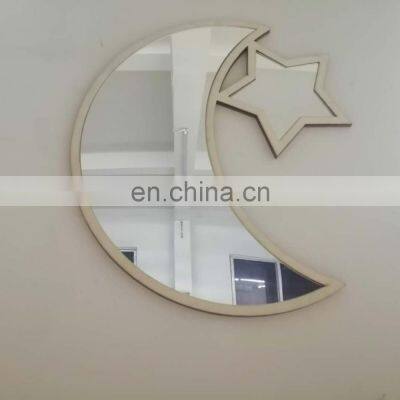 Decorative Moon star phase glass mirror set for home wall hanging mirror