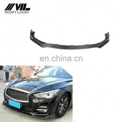 Carbon Fiber Valance Front Bumper Lip For Infiniti Q50 2014 UP