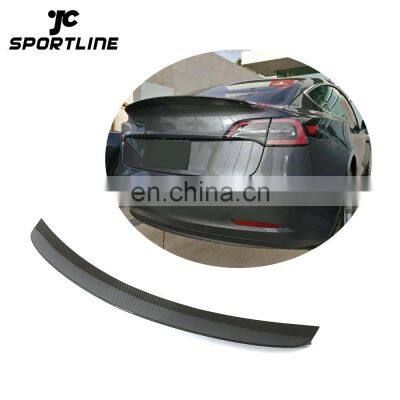 for Tesla Model 3 T style Carbon Fiber Car Rear Trunk Wing Spoiler 16-18