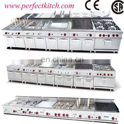 High Quality Industrial Stainless Steel Gas Lava Stone Grill With Cabinet photo-3