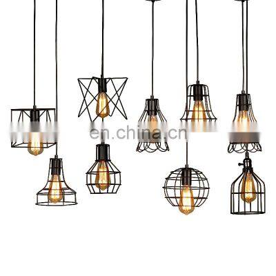 Different Types Iron Metal Cage Pendant Light E27 Decorative Lamps