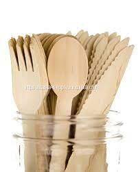 FSC certified wooden forks disposable eco friendly wooden knife fork spoon compostable