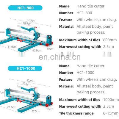 Hand Tile Cutter Machine With Laser 800mm/1000mm/1200mm/1600mm/1800mm Manual Tile Cutter High Precision Laser