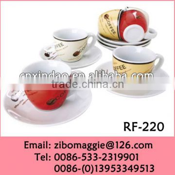 Zibo Manufactured New Designed Ceramic Personalized Cheap Tea Cups and Saucers