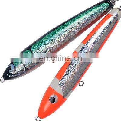 120g/22cm Wholesale Hand Made Fishing Stick Bait Wooden Pencil Lure Top Water Floating Fishing Lures