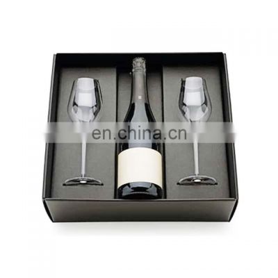 Wholesale Custom Champagne Packaging Paper Whiskey Wine Glasses Gift Box