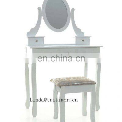 Factory Wooden Mirrored Dressing Table Designs Mirror With Drawer Morden Makeup Dresser photo-2