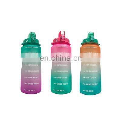 Best Seller BPA Free Colorful Plastic Motivational Half Gallon Water Bottle With Flip-Top Lid photo-2