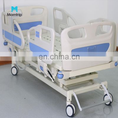 Customized Low Price Movable 5 Function Easy Operation Electric Patient Icu Nursing Medical Med Beds Hospital Bed With Wheels