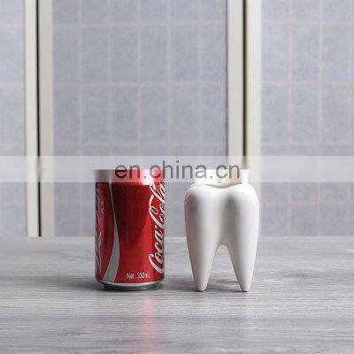 White Ceramic Planter Teeth Mini Desktop Succulent Planter Pots Tooth Flower Pots