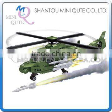 Mini Qute DIY military guided missile helicopter action figures plastic cube building blocks bricks educational toy NO.22513