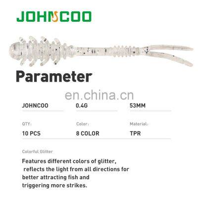JOHNCOO 10pcs TPR Soft Worm Fishing Lure Soft Bait 53mm 0.4g Pesca Jig Trout Jig Swimbait Floating Jig Lure photo-2