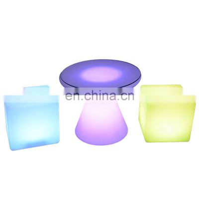 RGBW light up cube party table led chair cube sets led cube chair furniture for sale