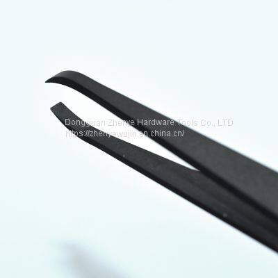 Plastic Tweezers Black Flat Head Elbow Pointed Flat Nose Round Head Plastic Anti-static Tweezers Carbon Fiber Tweezers 93304