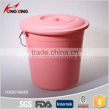 Recyle Pink 36cm Height Plastic Bucket with Metal Handle