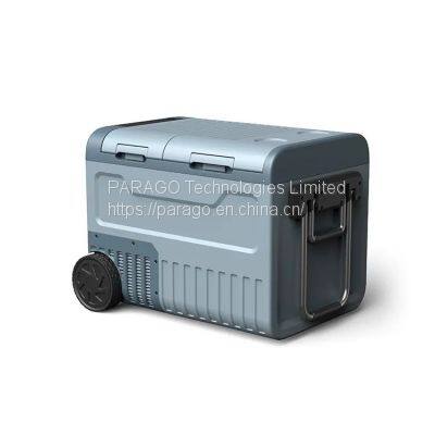 45L DC 12V/24V Compressor Fridge Mobile Freezer Refrigerator With Pull Rod & Wheels Car Home Dual Use photo-4