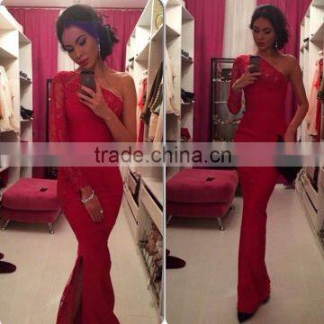 Ladie Fashion Dress Long Sleeve Evening Dress Sexy Free Prom Dress