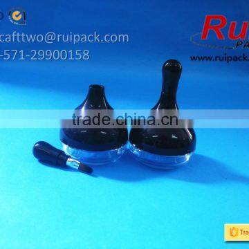 Plastic Transparent Lip Gloss Jar With Mini Bursh, Black Clear Lip Cream Case/container photo-2