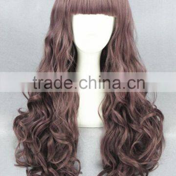 Cheap Medium 70cm Dark Brown Wave Lolita Style Synthetic Cosplay Wig photo-2