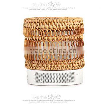 2016 New Design Vietnamese Rattan Weaving Portable Originality Bluetooth Speaker With Colorful Led Light photo-4