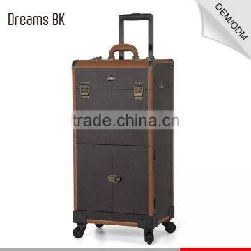 New Premium Acrylic Makeup Organizer Cosmetic Makeup Trolley Case With Mirror photo-2