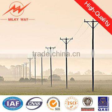 12m hot dip galvanized power transmission line pole