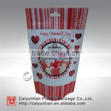 printed with hang hole stand up candy packaging Bag