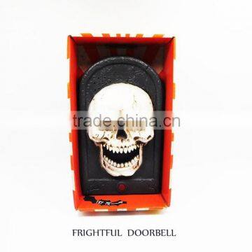Frightful Light Up Halloween Skull Decoration Halloween Plastic Skull Door Bell