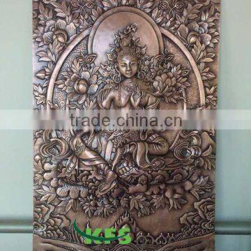 Bronze indian style figure relief sculpture