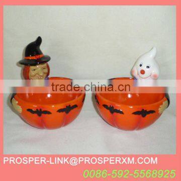 Ceramic halloween bowl pumpkin design