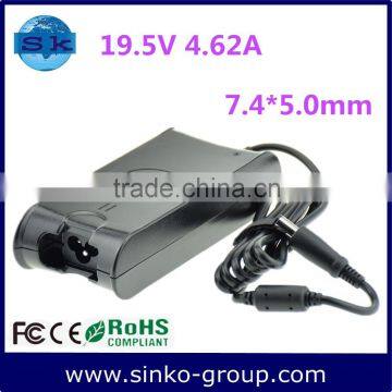 2015 Shenzhen High Copy Replacement 19.5V4.62A ac Adapter Charger 7.4*5.0mm for Dell