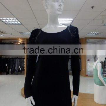 New Stylish 60%rayon 40%cotton 12gg Plain Stitch With Rose Flower Embroidery on Shoulder Knitwear Sweater photo-4