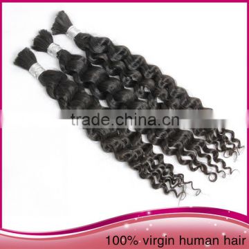 Cheap Brazilian Pure Human Hair Weaving Natural Long Curly Human Hair Bulk Extension