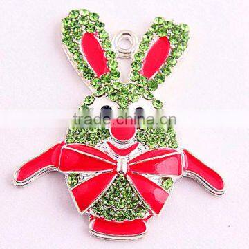 Wholesale Alloy Large Rhinestone Rabbit Bling Crystal Jewerly Pendants For Kids Necklaces Making!