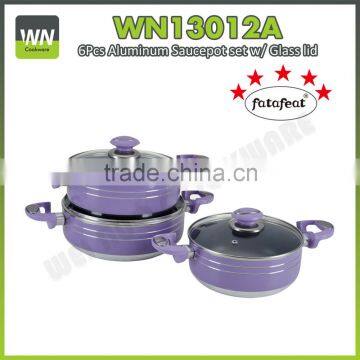 Eco-friendly aluminium big casserole easy clean casserole with glass lid