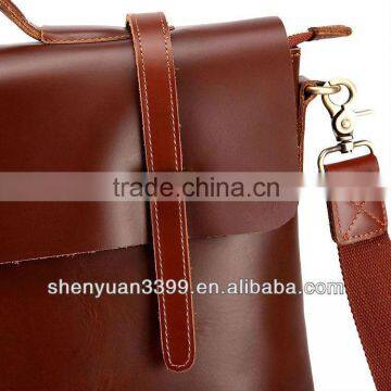 2016 Brown Leather Briefcase, High Quality Office Bags for Men,PU Shoulder Long Strip Bag With Reasonable Storage Space photo-4