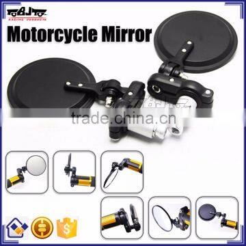 BJ-RM-024B Universal Black CNC aluminum foldable bar end motorbike side mirrors motorcycle mirror