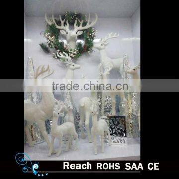 Latest China best popular white flocking deer for christmas decoration , shopping decorations