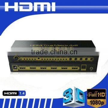 4x2 HDMI Matrix Switch with Optical and 3.5mm Stereo Audio Output