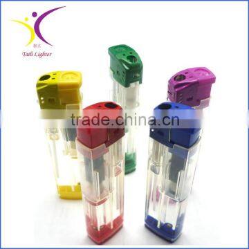 Transparent colored safety cap gas electronic lighter