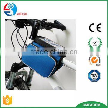 Hot Sale Motorcycle Bike Smart Phone Holder/Waterproof 600D Bike Front Top Frame Handlebar Phone Bag