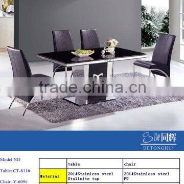 Modern design elegant tempered glass dining table CT-811# Y-609