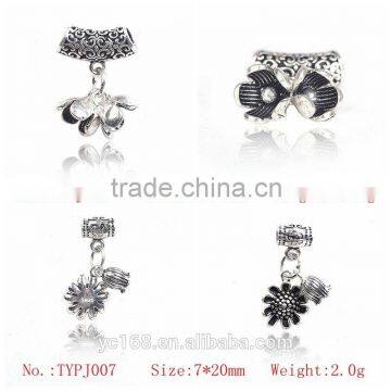 Yiwu Direct 925 Sterling Silver Coral Flower Charm Pendant Wholesale Bag Charms Custom Logo Beads