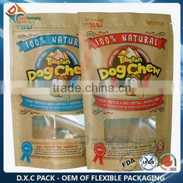 Custom Print Doypack Brown Paper Pet Treats Bag